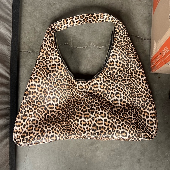 AKIRA Handbags - AKIRA Leopard-Print Shoulder Hobo in Brown and Black